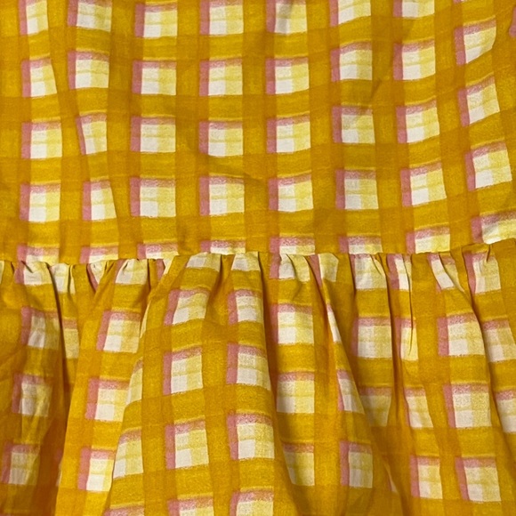 Yellow Plaid Puff Sleeve Top - Picture 2 of 4